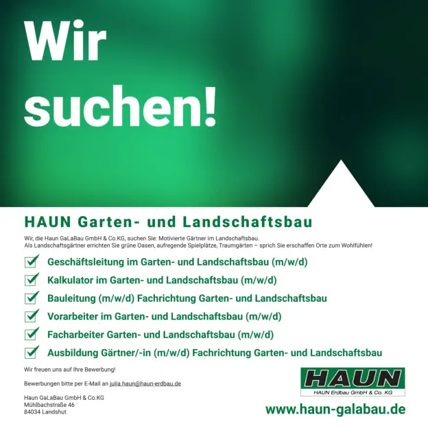 Garten- und Landschaftsbauer in Landshut gesucht