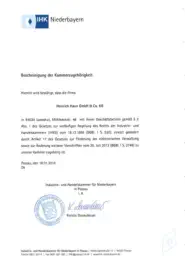 IHK Niederbayern - Kammerzugehörigkeit HAUN Landshut