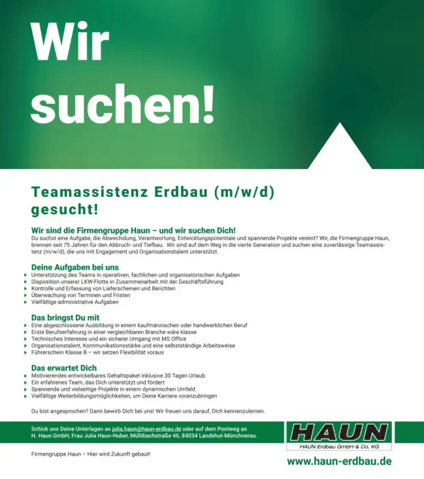 Stellenangebote Firmengruppe Haun © Grafik: peppUP.de