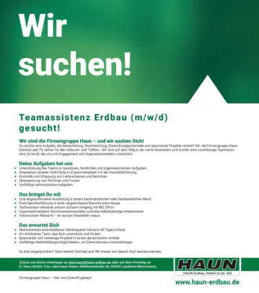 Stellenangebote Firmengruppe Haun © Grafik: peppUP.de